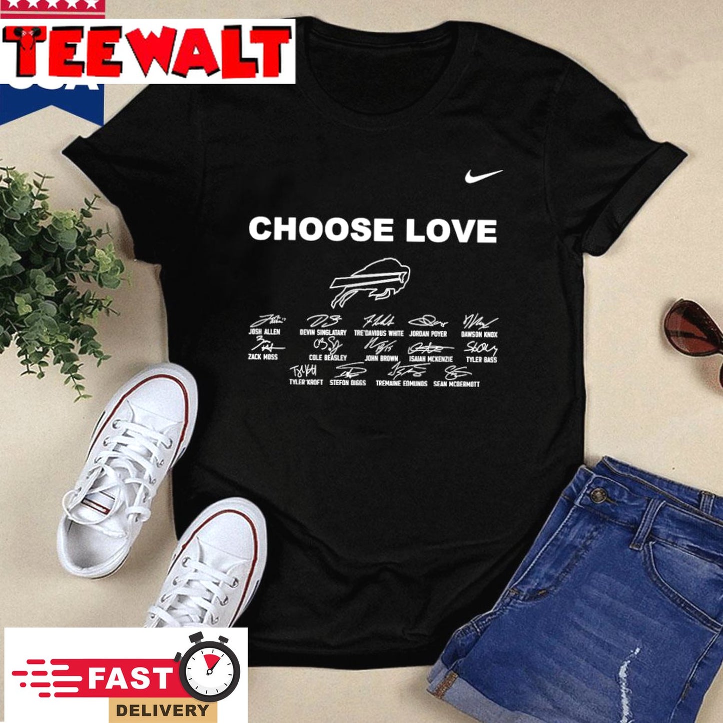 Official Choose Love Buffalo Bills Signatures Shirt