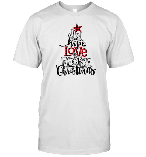 Joy Hope Love Peace Christmas Teacher T-Shirt