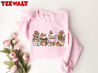 Gingerbread Christmas Coffee Shirt, Gingerbread Christmas Coffee Shirt, Hoodies, Long Sleeve Cotton