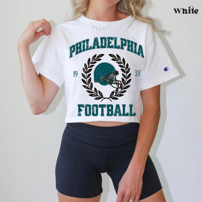 Philadelphia Football Crop Top - Retro Game Day Outfit Vintage Shirt