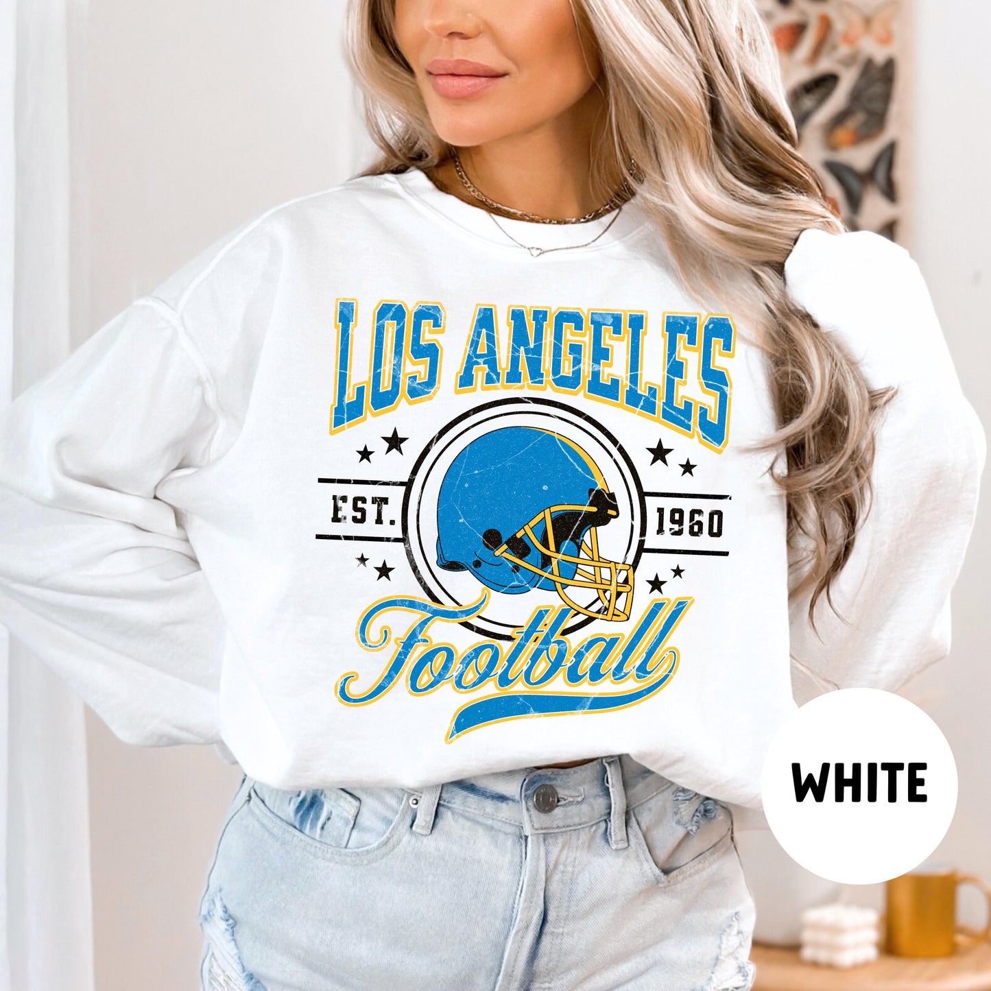 Comfort Colors La Charger Football Sweatshirt - Los Angeles Football Shirt