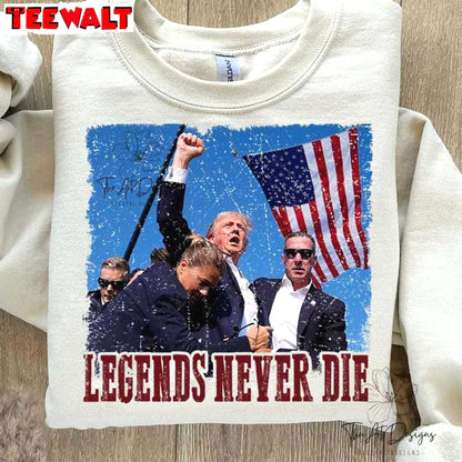 Vintage Legends Never Die Shirt, Must Have Trump Shot Unisex T Shirt Unisex Hoodie