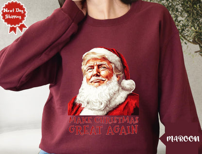 Santa Make America Great Again Trump Christmas Tee