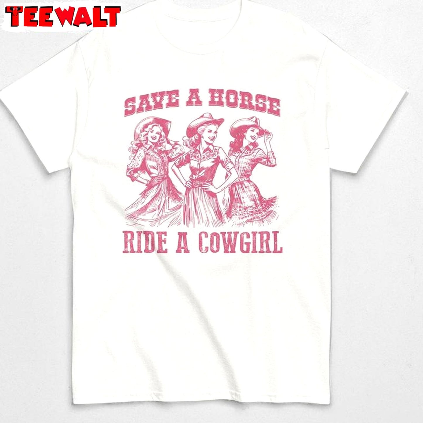 Cool Design Save A Horse Ride A Cowgirl Shirt, Must Have Cowgirl Western Crewneck Long Sleeve