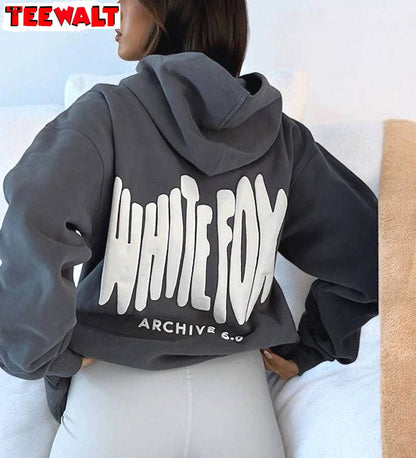 Cute Archive Whitefox Hoodie, Bubbly Puffy Long Sleeve Crewneck