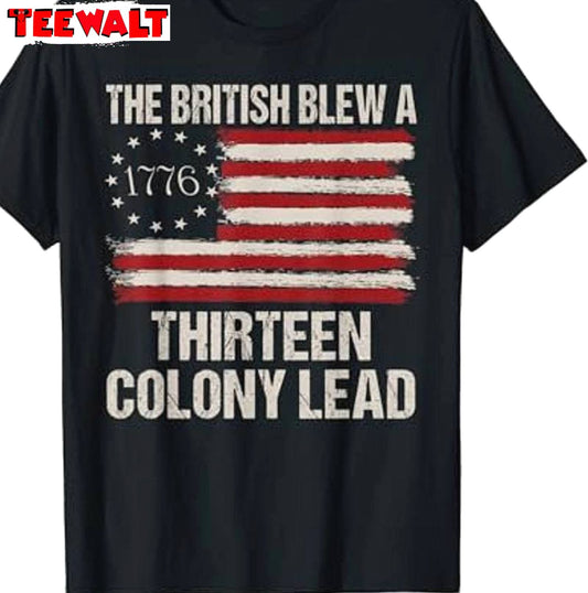 America Flag Modern Long Sleeve , Unique British Blew 13 Colony Lead