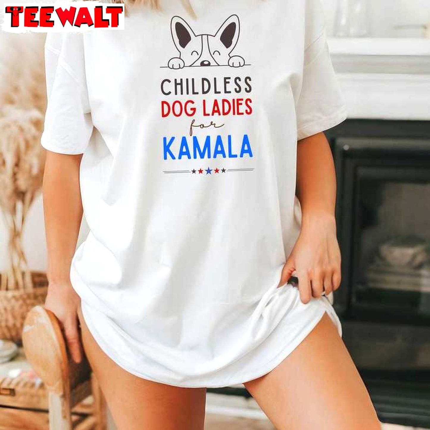 Childless Dog Ladies For Kamala Shirt, 2024 President Tee Tops T-shirt