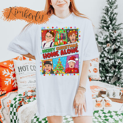 Home Alone Christmas Shirt, Merry Movies, Family Holiday Tee