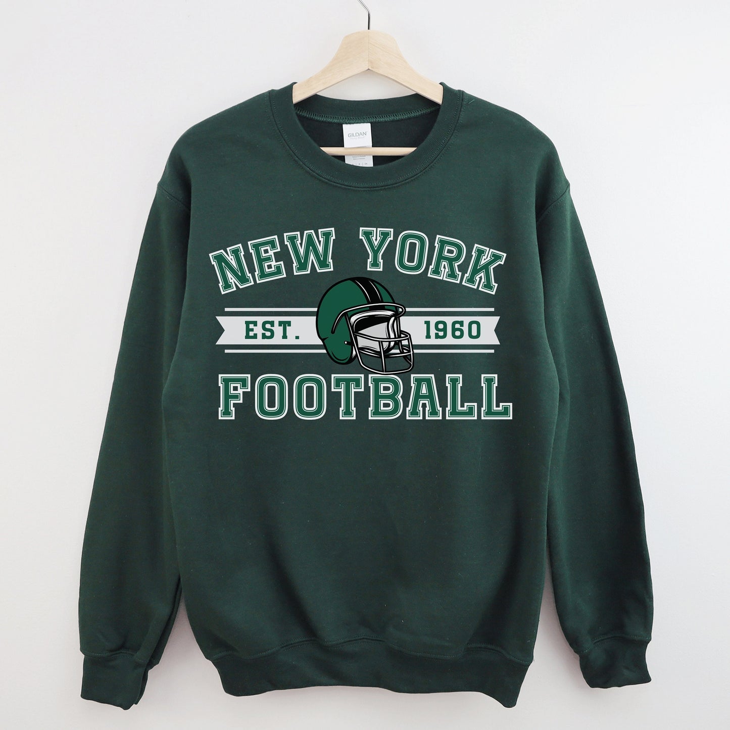 Jets Sweatshirt, Vintage Style New York Football Crewneck, Aaron Rodgers