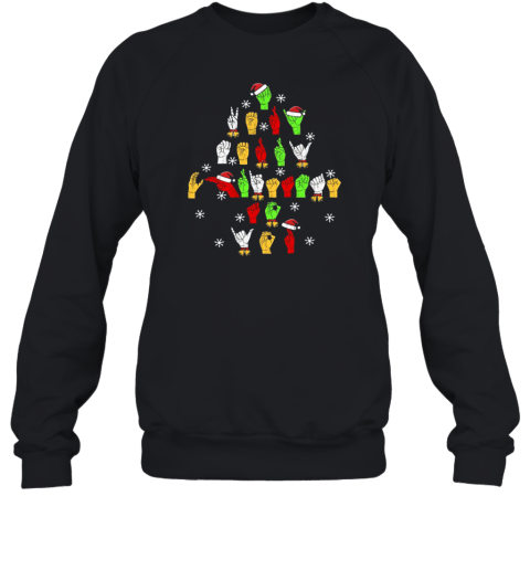 Hand Gesture Christmas Tree Teacher T-Shirt