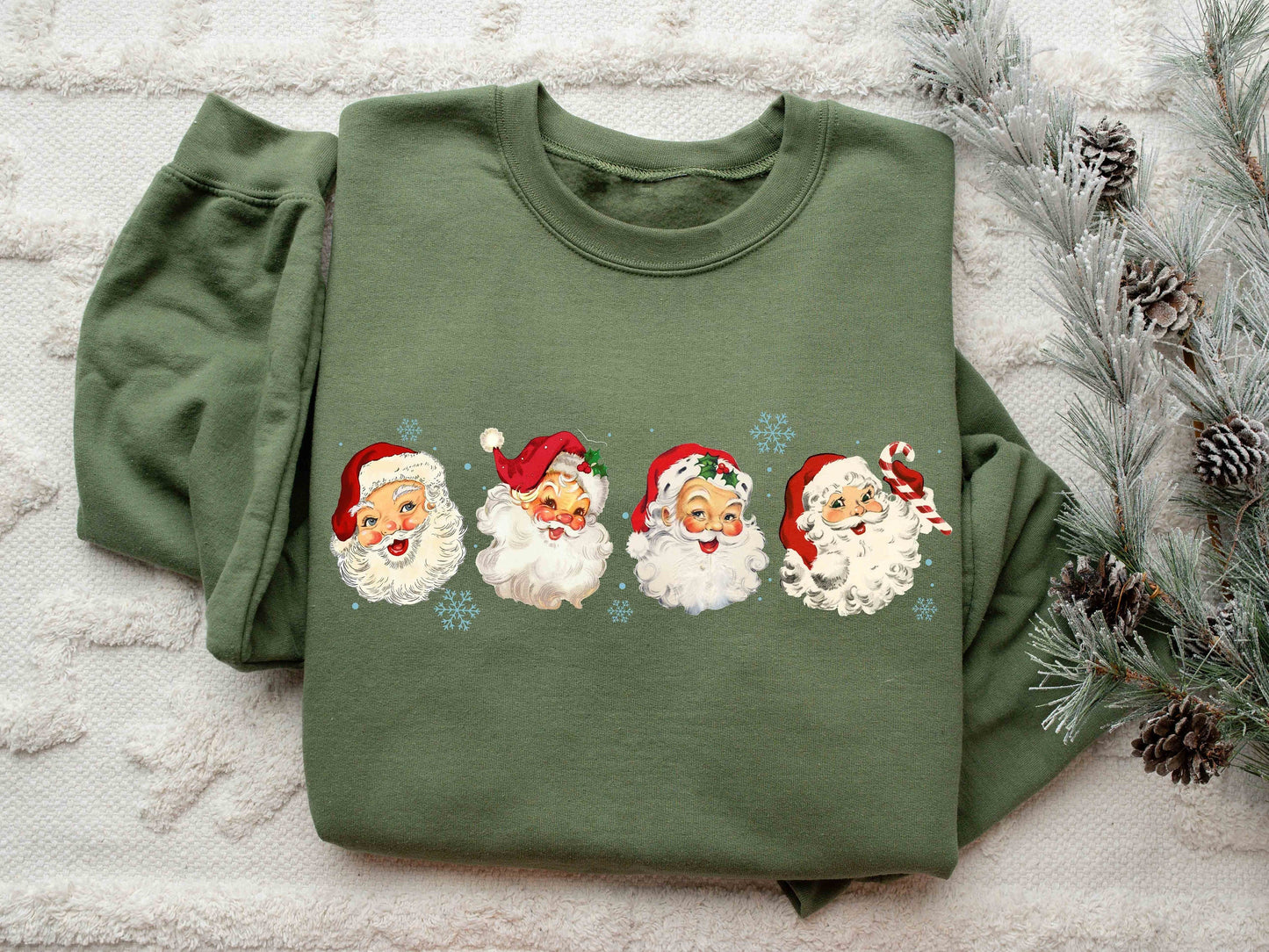 Retro Santa Funny Xmas Tee I Love A Bearded Man