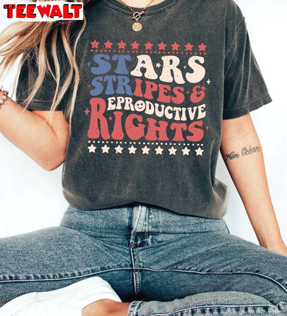 Retro Prochoice Sweatshirt , Comfort Stars Stripes And Reproductive Rights Shirt Crewneck