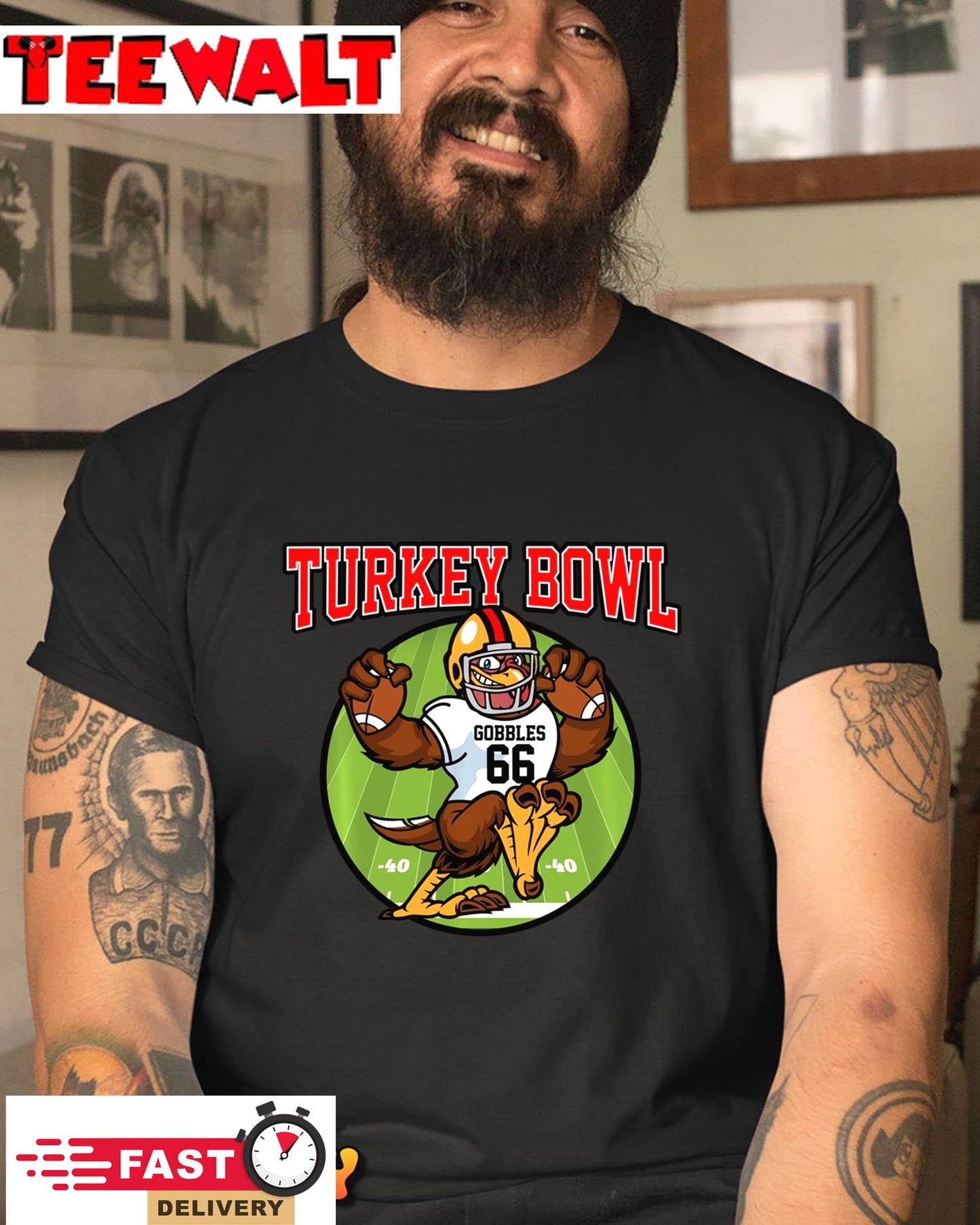 Turkey Bowl Thanksgiving  Funny Football Game Gift Pullover Hoodie