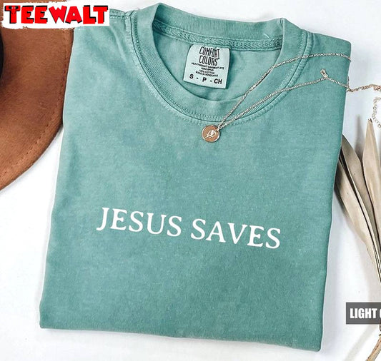 Comfort Colors Jesus Saves Shirt, Trendy Christian Sweater