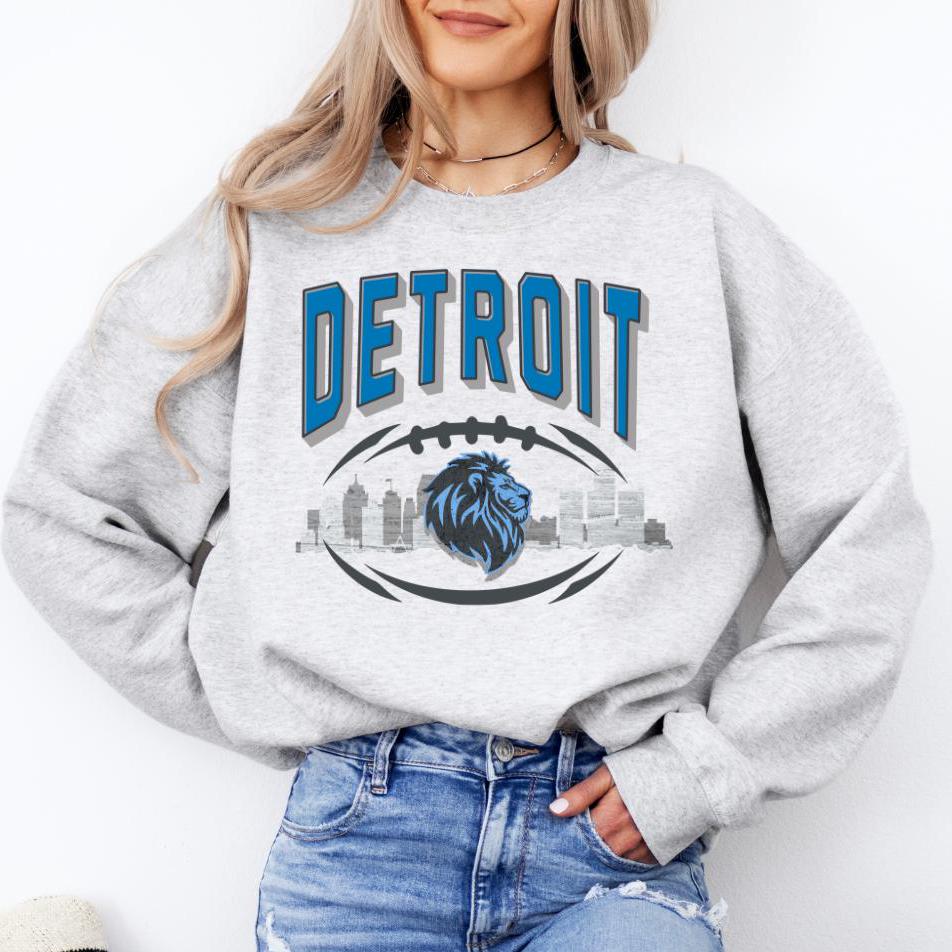 Detroit Lions Crewneck Sweatshirt Game Day Fan Apparel