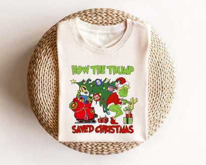 How The Trump Saved Christmas T-Shirt Funny Xmas Trump Shirt