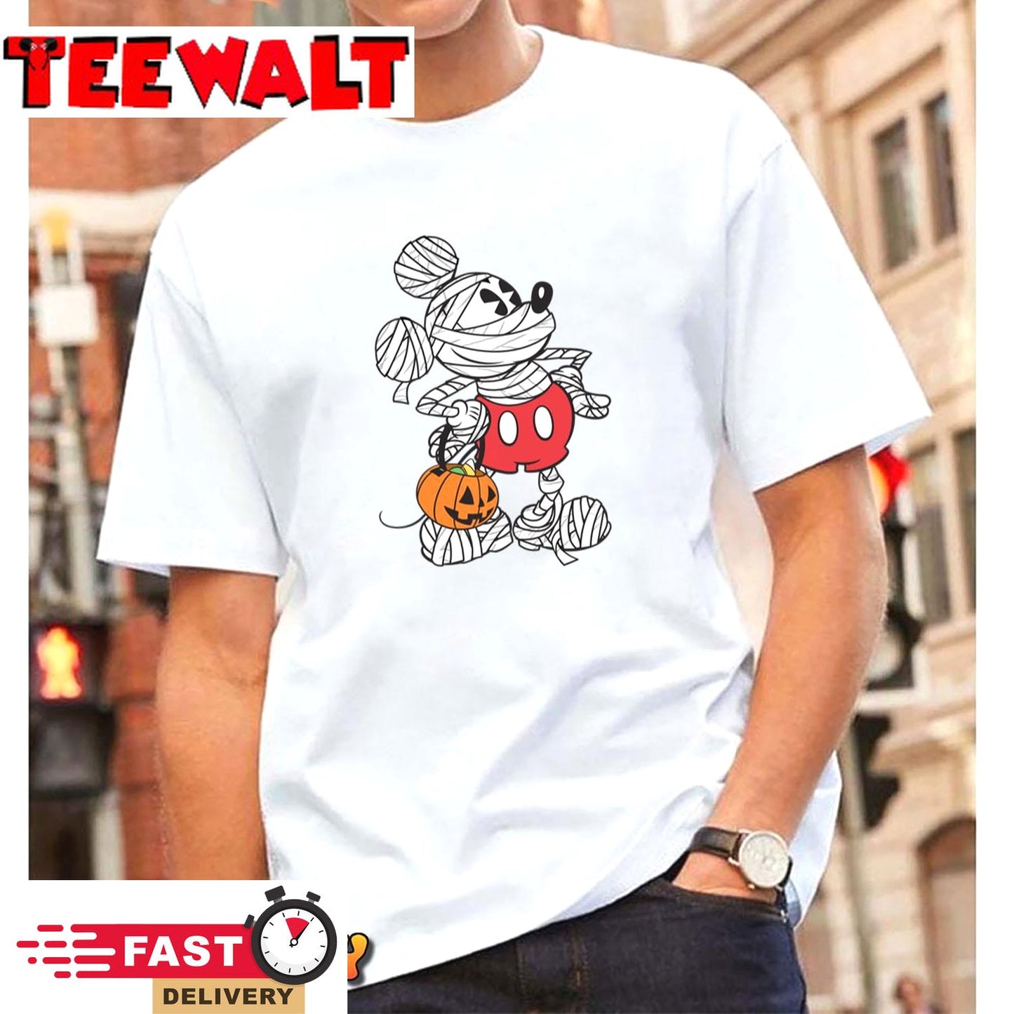 Disney Retro Mickey Mouse Mummy Halloween Sweatshirt