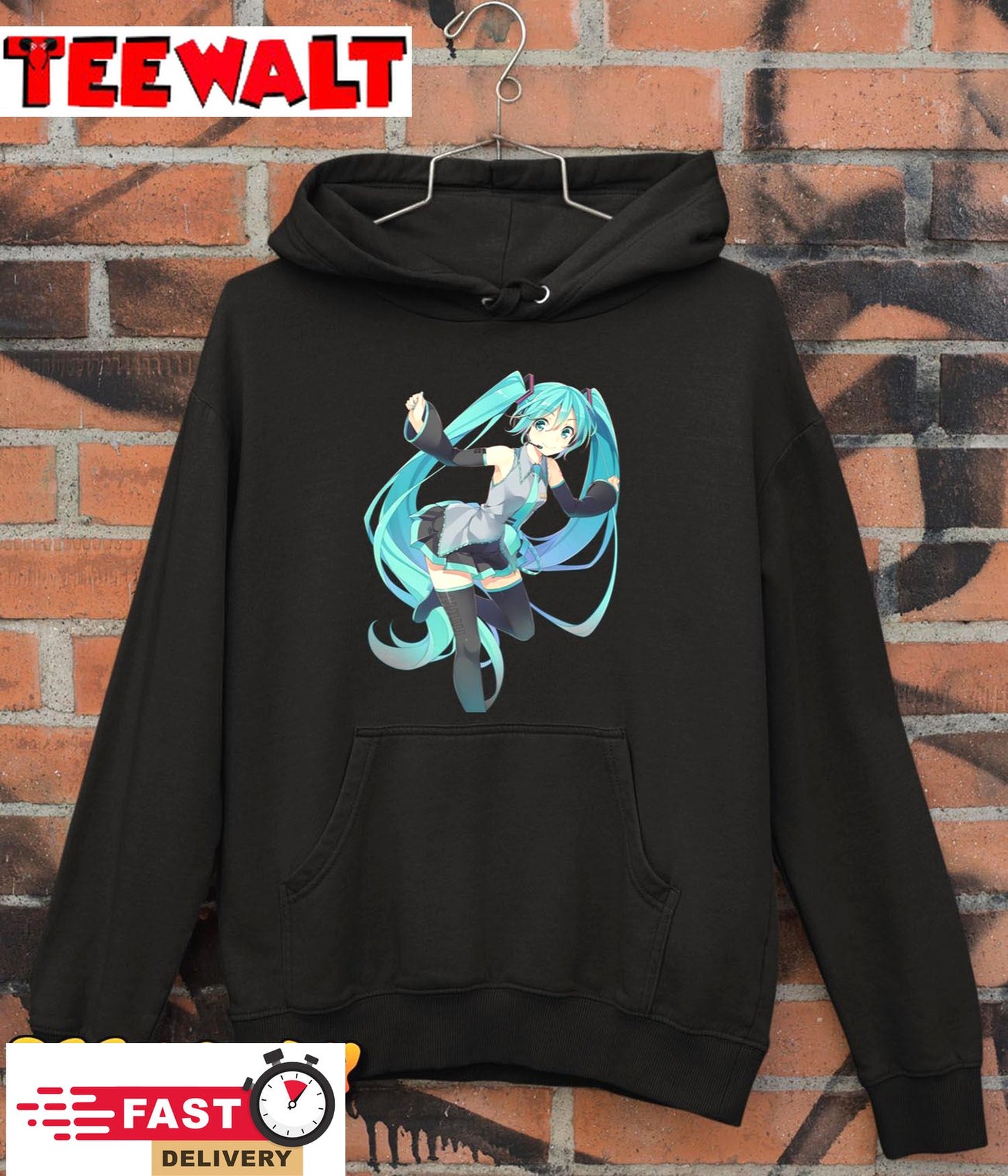 Hatsune Miku Barbed Wire Black T-Shirt