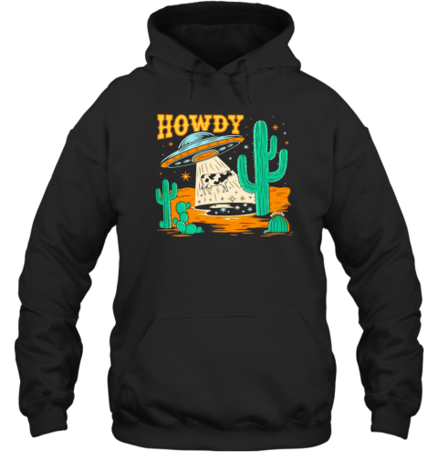 Cow Abduction Howdy Western UFO T-Shirt