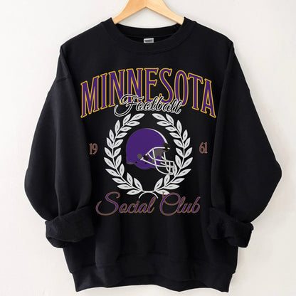 Minnesota Football Sweatshirt - Vintage Vikes Crewneck For Minnesota Fans