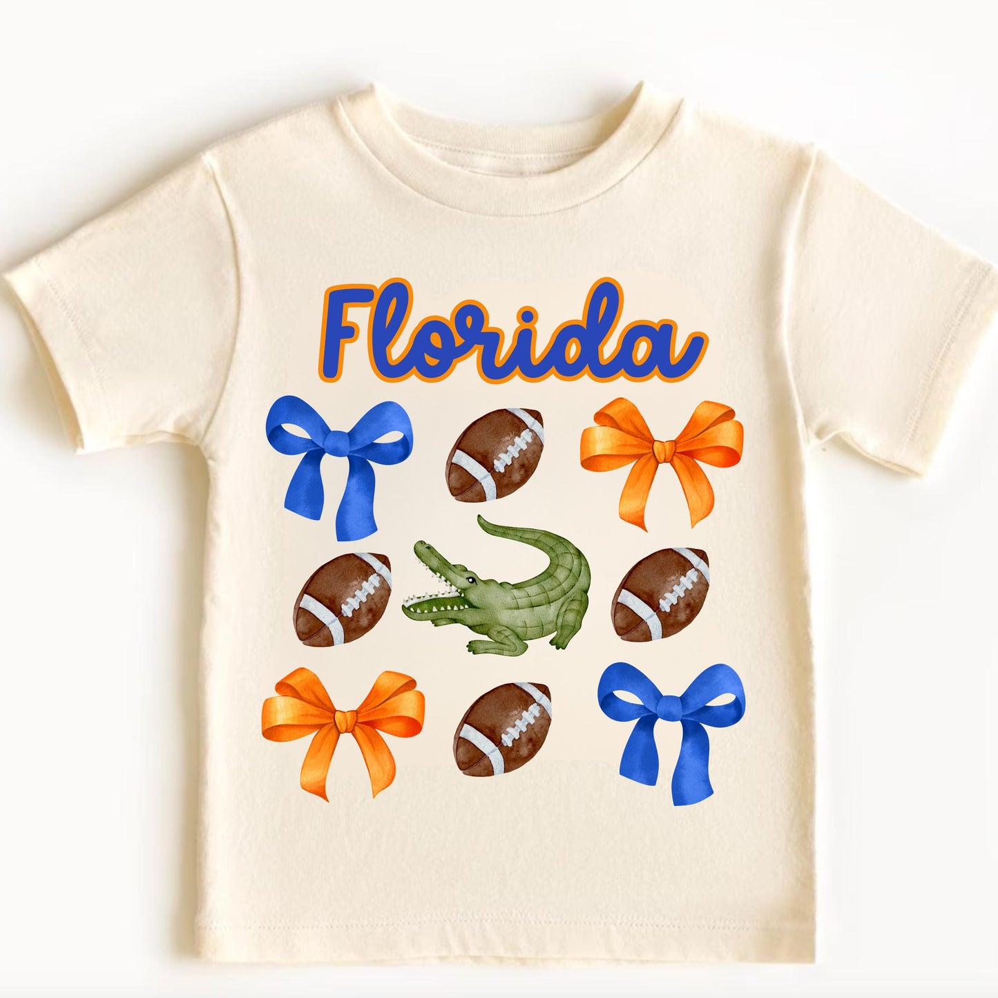 Baby & Toddler Florida Football Coquette Shirt - Kids College Game Day Bow Shirt