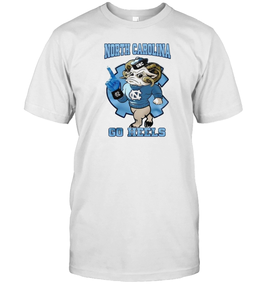 North Carolina Tar Heels Football Go Heels Blue Mascot T-Shirt