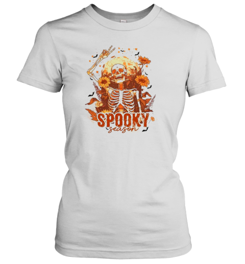 Dancing Skeleton Pumpkin Funny Fall Halloween Party Spooky Season Skeleton T-Shirt