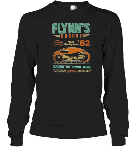 Flynn's Garage Grid Champions Power Up Your Ride Los Angeles California T-Shirt