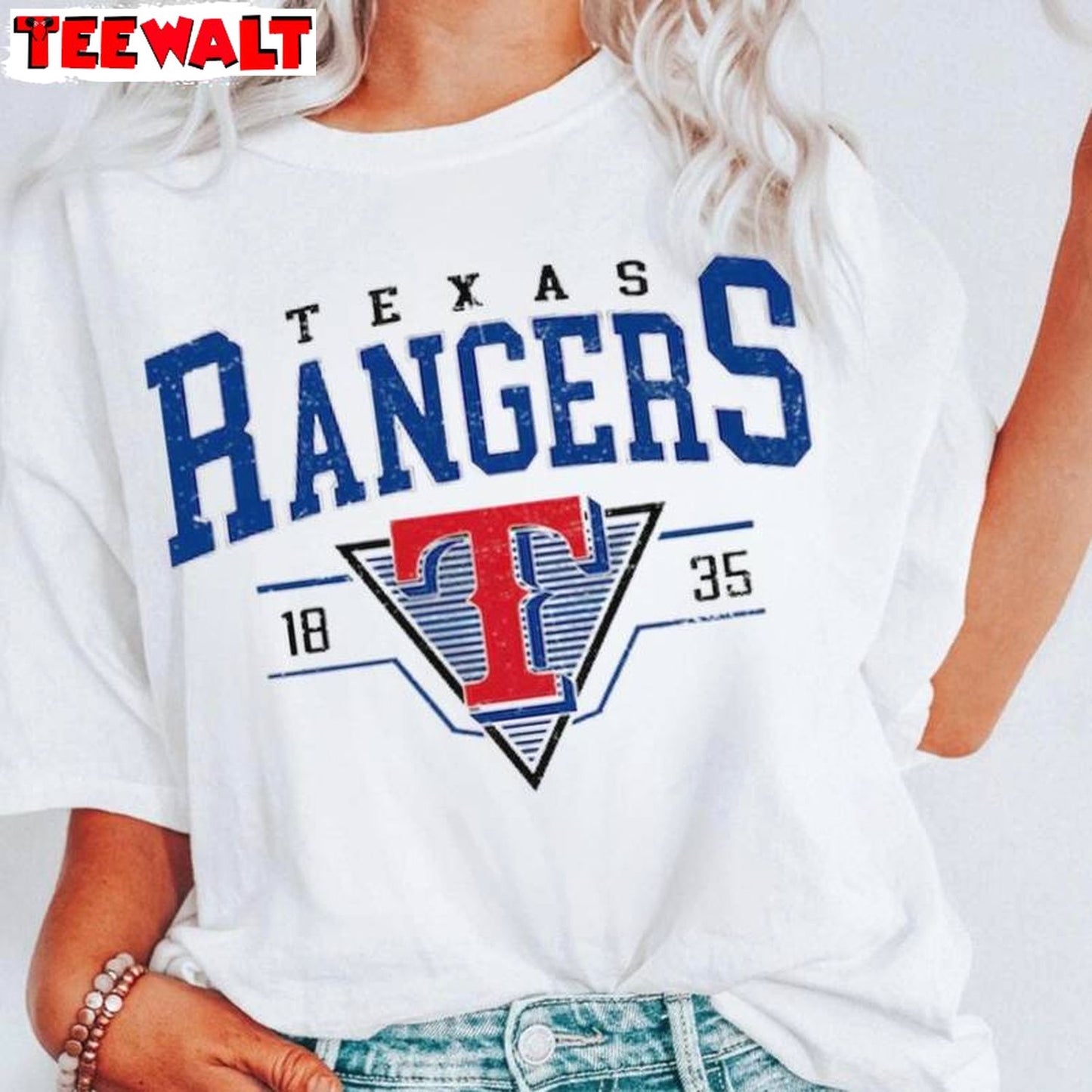 Texas Rangers Comfort Shirt, Vintage Mlb 90s Short Sleeve Crewneck