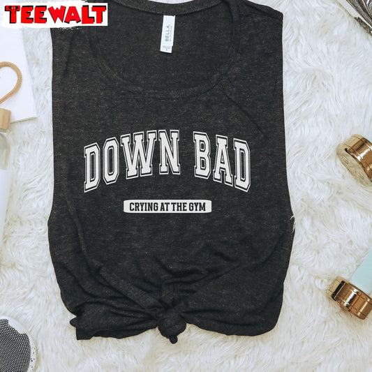 Down Bad Funny Shirt, Tortured Poets Short Sleeve Hoodie