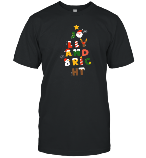 Jolly And Bright Best Christmas Vibes Teacher T-Shirt