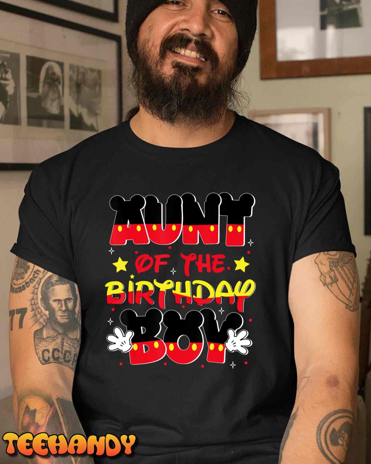 Aunt Of The Birthday Boy Mouse Family Matching T-Shirt