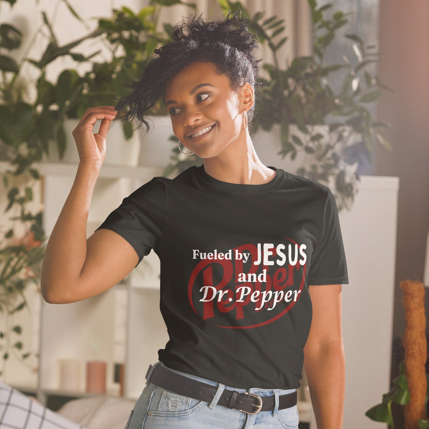 Fueled By Jesus Funny Dr Pepper Graphic Tee