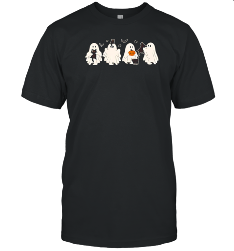 Cute Ghost Cats Halloween T-Shirt