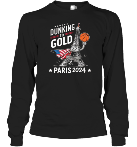 Dunking To Gold Team Usa Basketball Olympic Paris 2024 T-Shirt