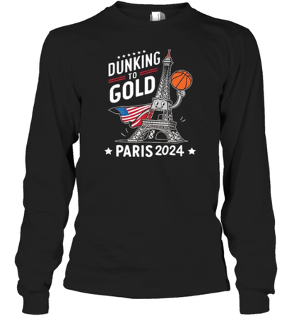 Dunking To Gold Team Usa Basketball Olympic Paris 2024 T-Shirt