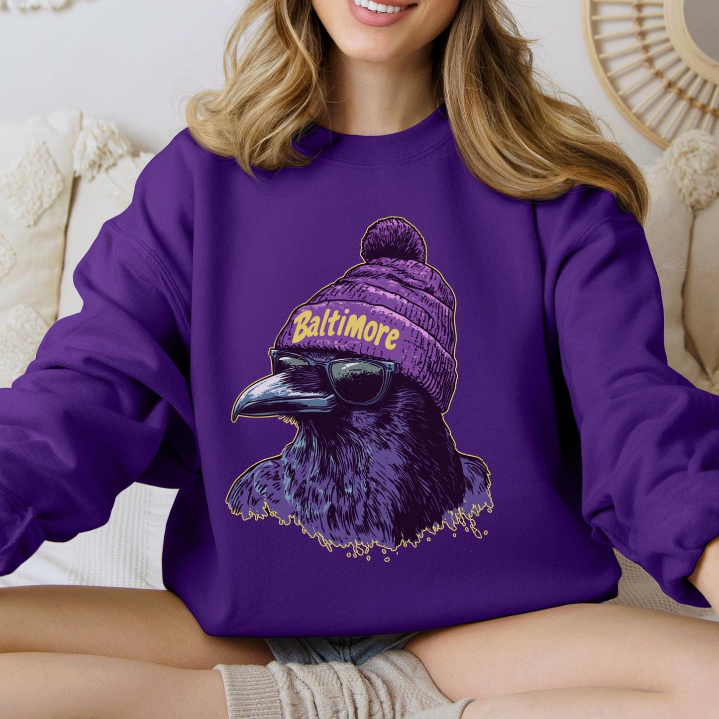 Vintage Baltimore Football Sweatshirt, Game Day Fan Crewneck