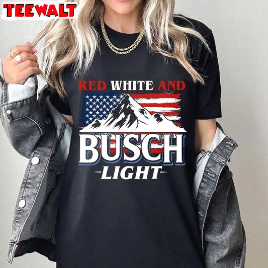 Independence Day Trendy Unisex Hoodie, New Rare Red White And Busch Light Shirt Tank Top