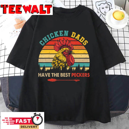 Vintage Retro Chicken Dads Have The Best Peckers Farmer T-Shirt