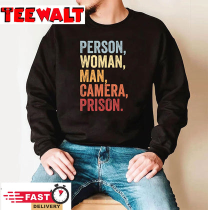 Person, Woman, Man, Camera, PRISON T-Shirt