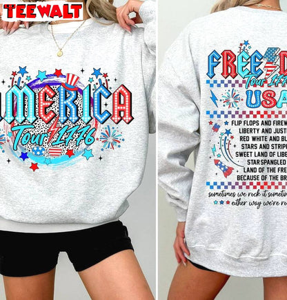 Comfort America Tour Shirt, Cool Design 4th Of July Unisex Hoodie Short Sleeve