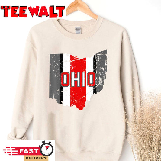 Vintage OHIO Shirt Ohio State Map Women Men Gift T-Shirt