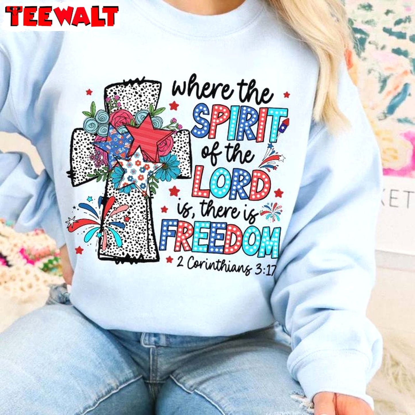 America Dalmatian , Trendy Where The Spirit Of The Lord Is There Is Freedom Shirt Hoodie