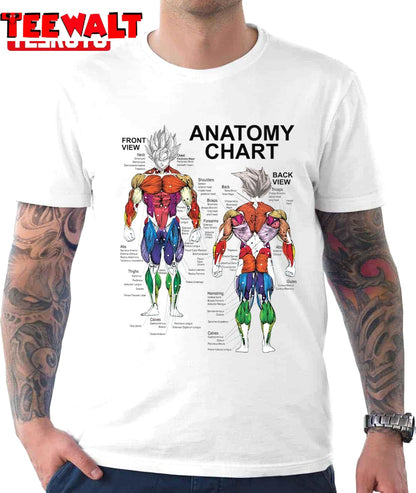 Anatomy Muscle Chart Diagram Anime Saiyan Unisex T-Shirt