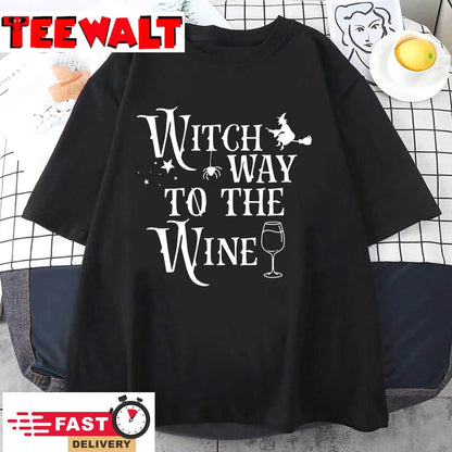 Witch Way To The Wine Funny Halloween Costume T-Shirt