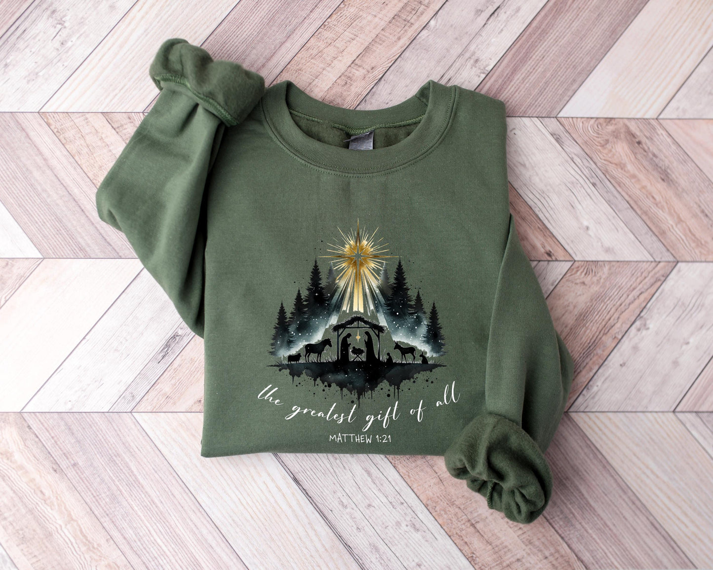 Greatest Gift Of All Nativity Christian Christmas Sweatshirt