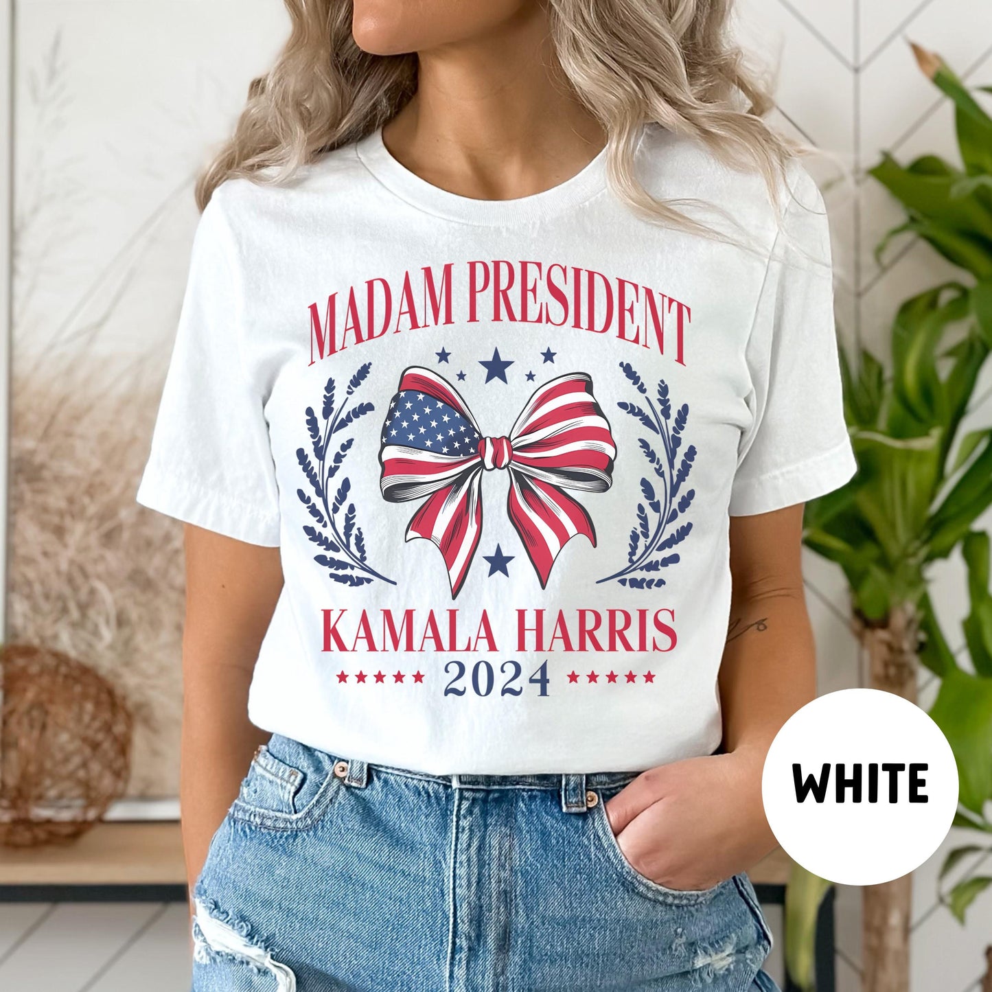 Kamala Harris 2024 Boho Retro Election Shirt Vote Blue Lgbtqia Rainbow Tee