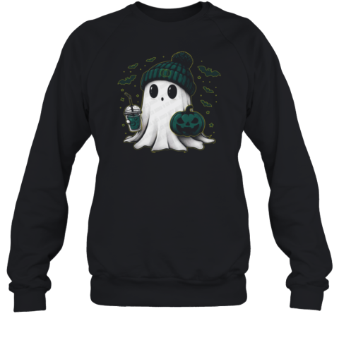 Halloween Oregon Ducks NCAA Football Fan Ghost With Pumpkin T-Shirt