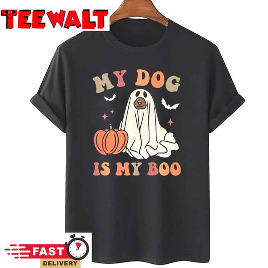 My Dog Is My Boo Spooky Season Ghost Halloween Groovy Retro Sweatshirt