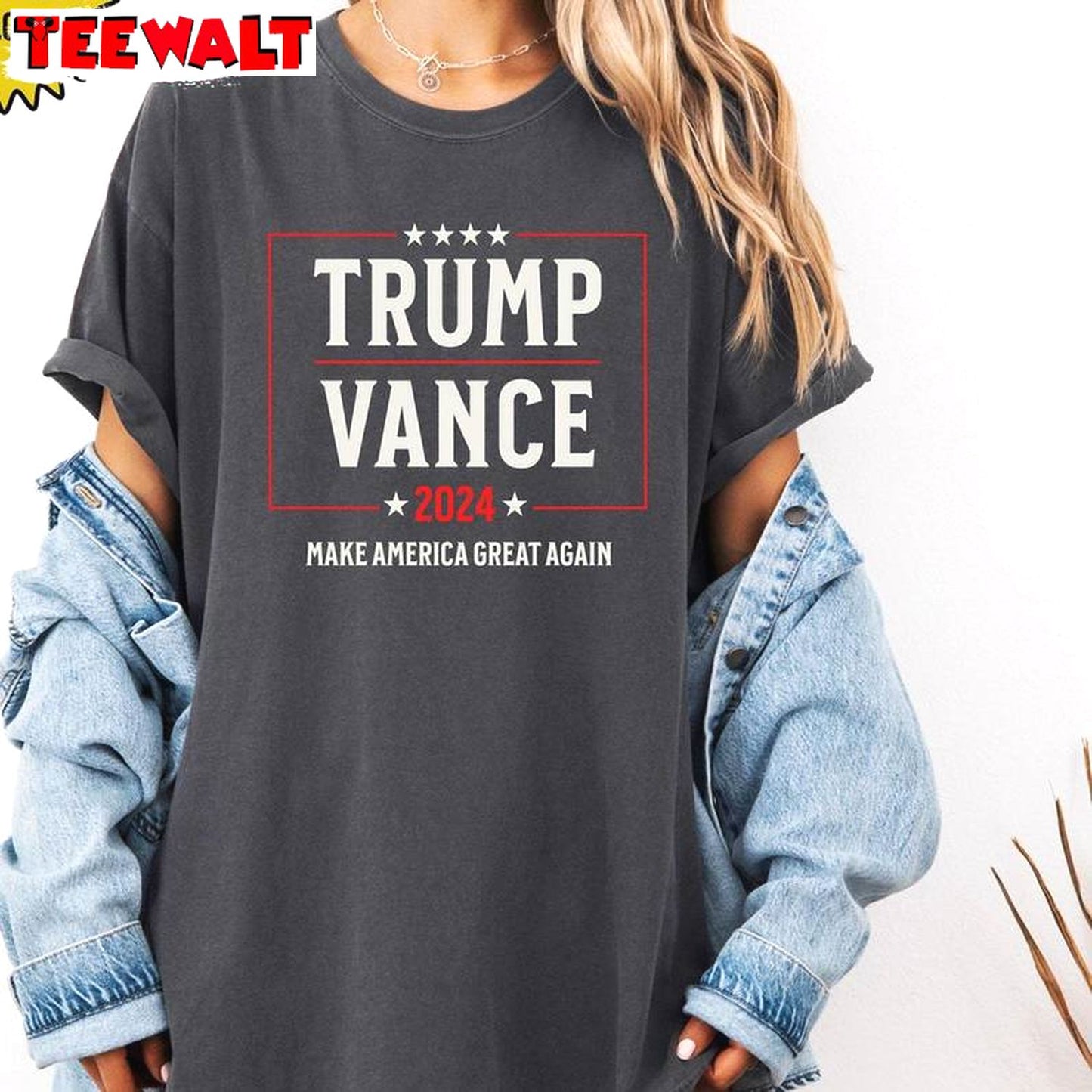 Awesome Trump Vance Shirt, Groovy Trump 2024 Election Tee Tops Sweater